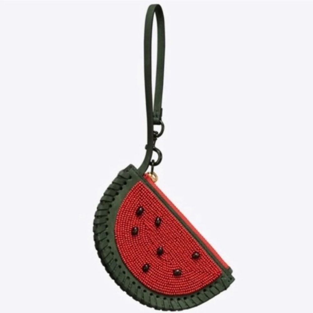 TORY BURCH Watermelon Coin Pouch Key Ring - Picture 3 of 12